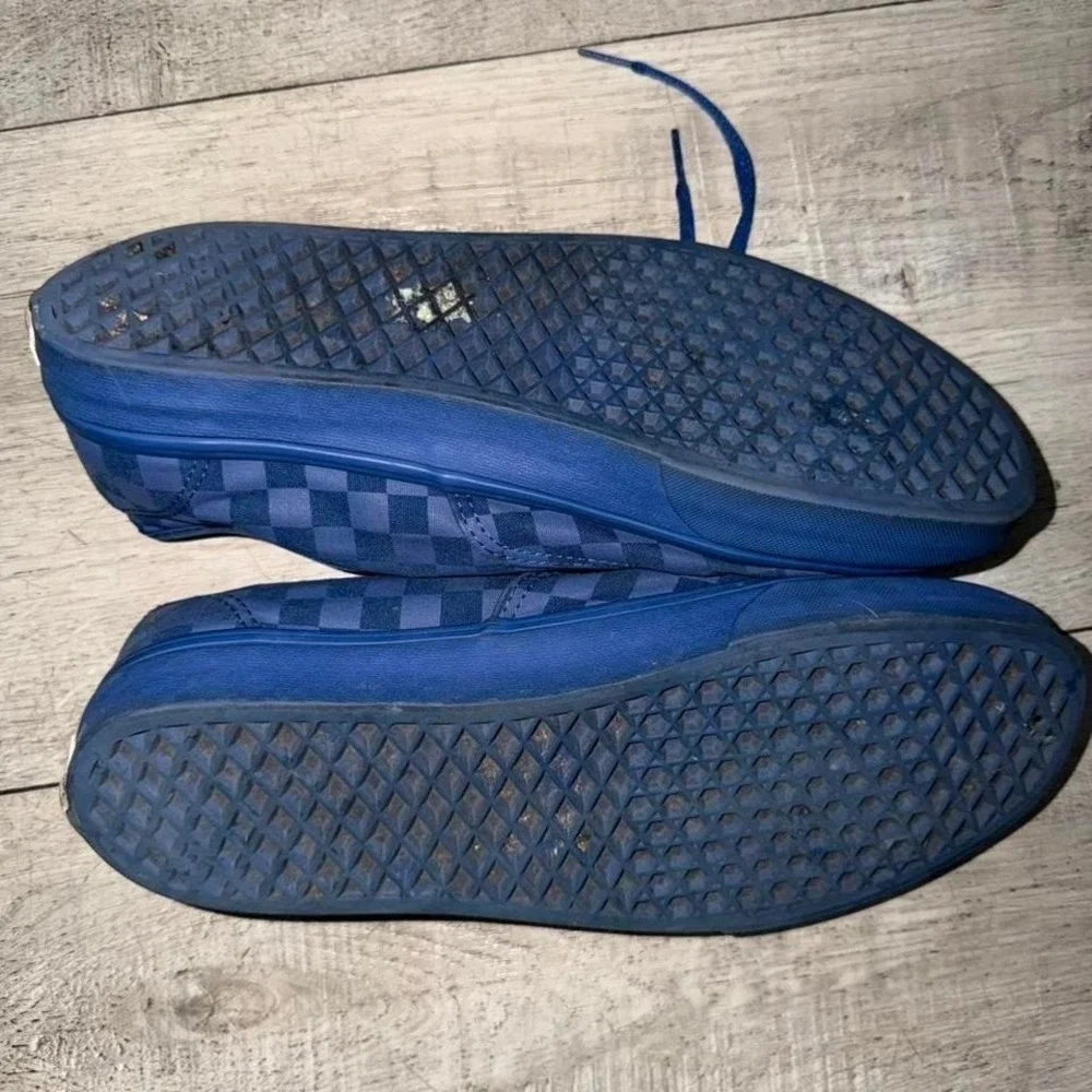 Vans navy blue checkered skateboarding‎ shoes men Size US 10.5
